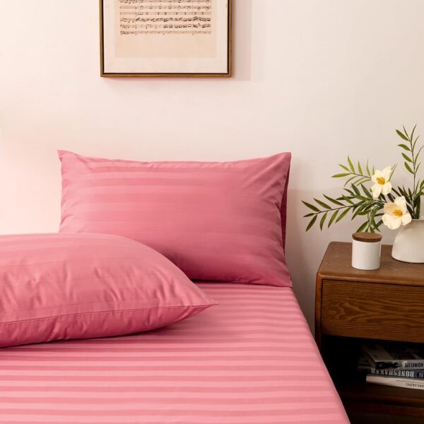 Pink Queen Cotton Three Piece Fitted Sheet Set