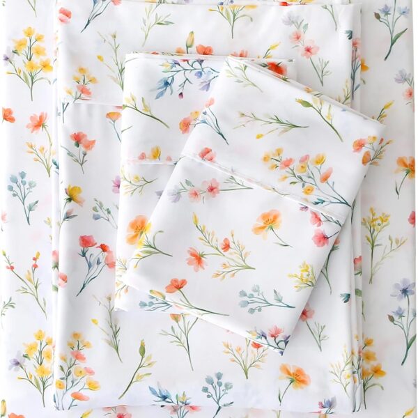 Vintage Botanical Floral Print 4 Piece Set; Soft, Breathable, Comfortable, And Lightweight