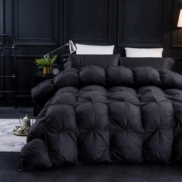 Premium Pleated Feather Down Comforter High Fill Power King Size