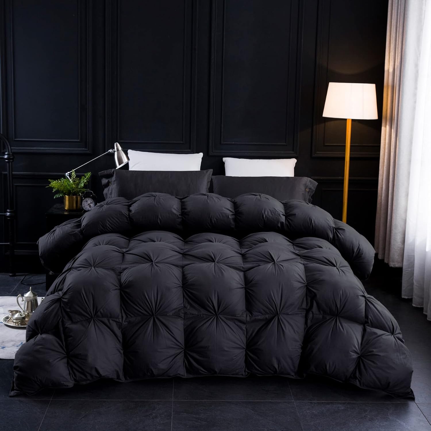 Premium Pleated Feather Down Comforter High Fill Power King Size Image 2