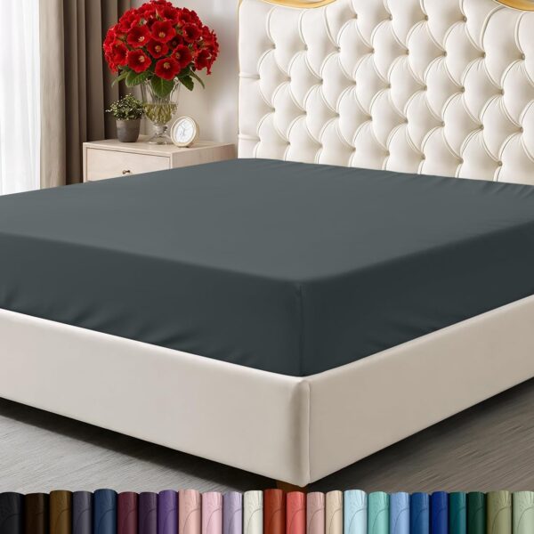 Grey Soft Microfiber Deep Pocket Fitted Sheet