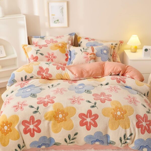 Pink Floral Children's Duvet Cover   Large Size