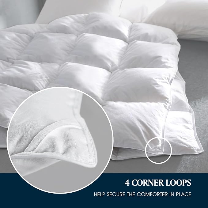 Feather Down Fiber Comforter Cotton Cover Medium Warm Bedding Insert Image 2