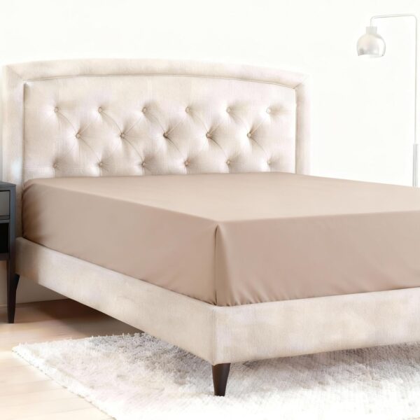 Taupe 800 Count Satin Deep Pocket Fitted Sheet