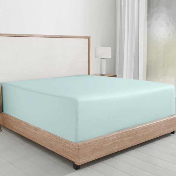 Sea Foam Queen Combed Cotton Fitted Sheet
