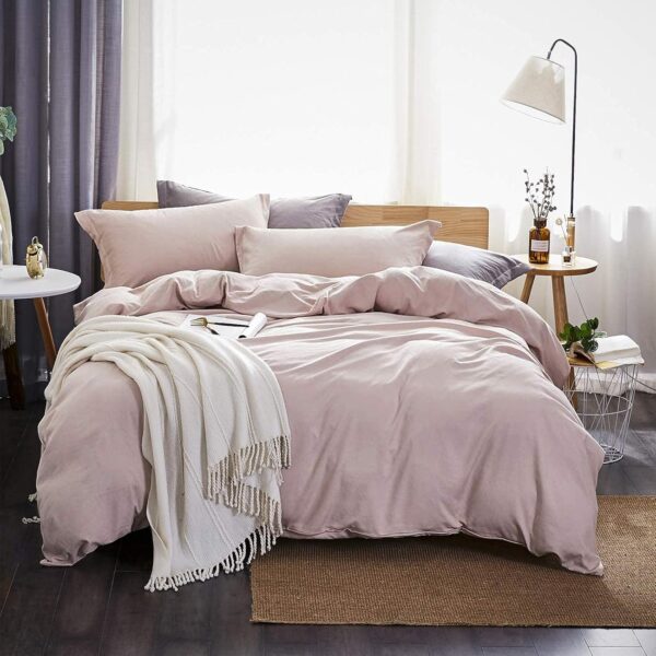 Solid Pink Duvet Cover   Large Size   Breathable and Soft