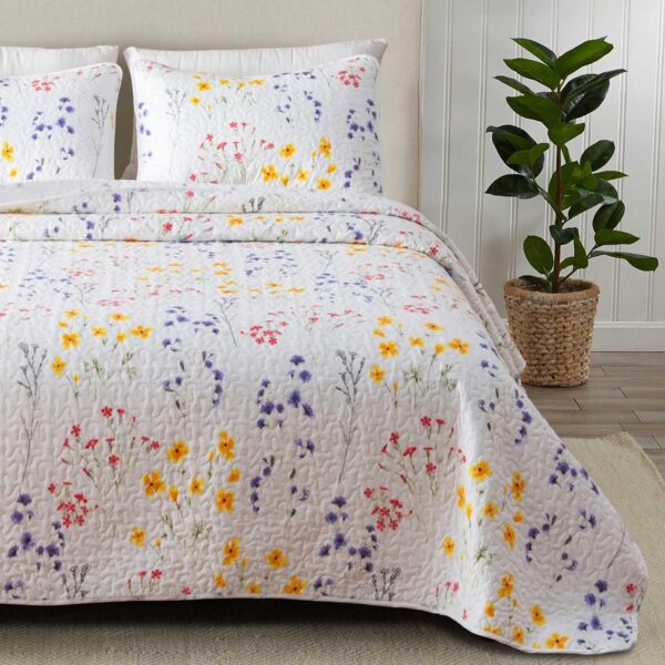 Double Sided Floral Quilted Duvet Cover   Extra Large Size